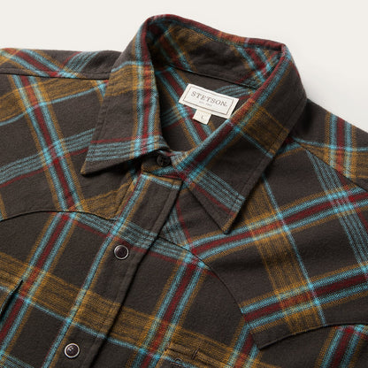 Brushed Twill Plaid Western Shirt
