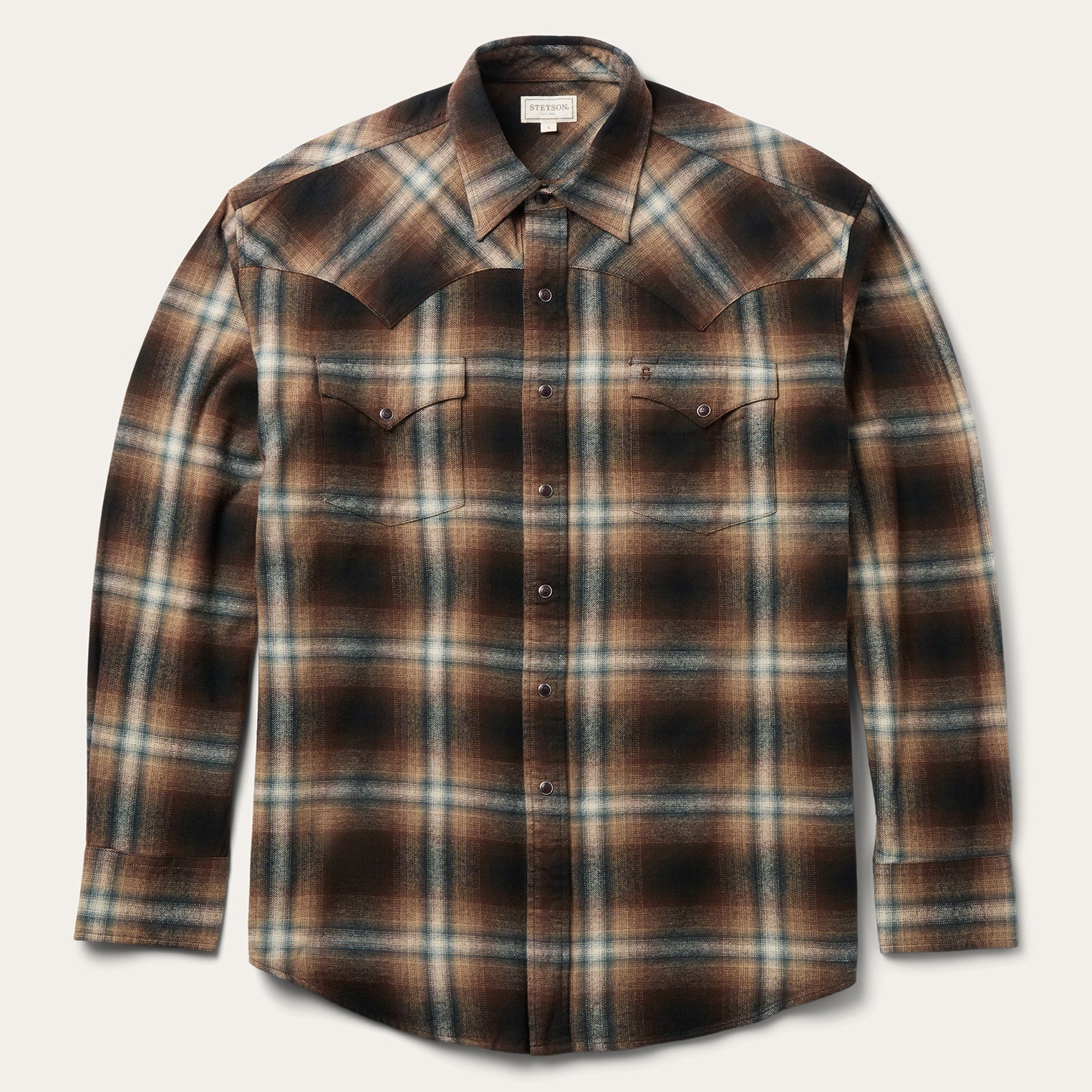Ombre Plaid Western Shirt