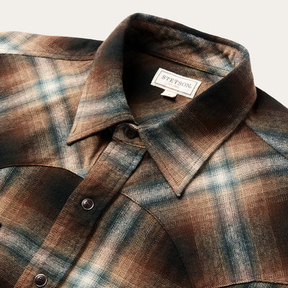 Ombre Plaid Western Shirt