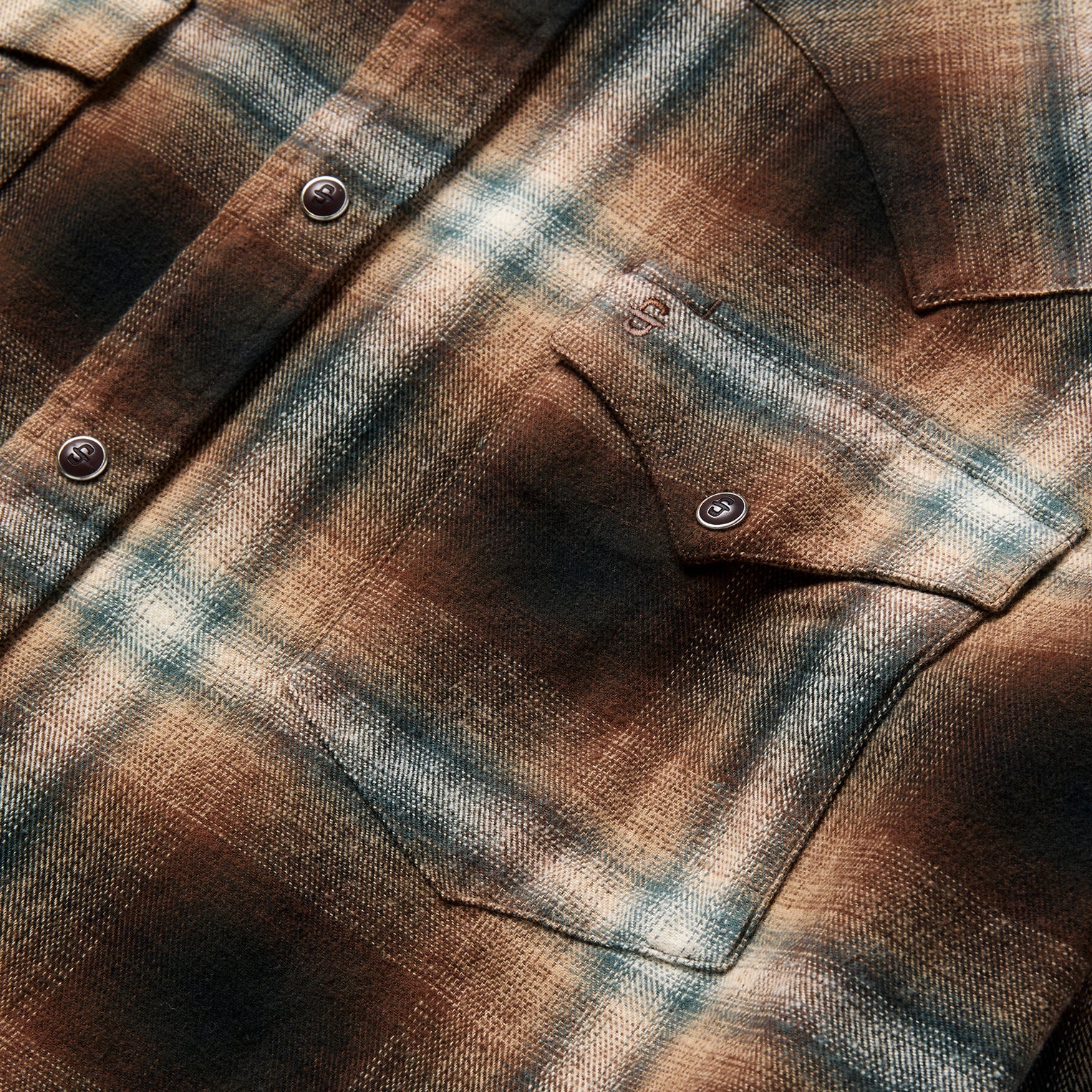 Ombre Plaid Western Shirt