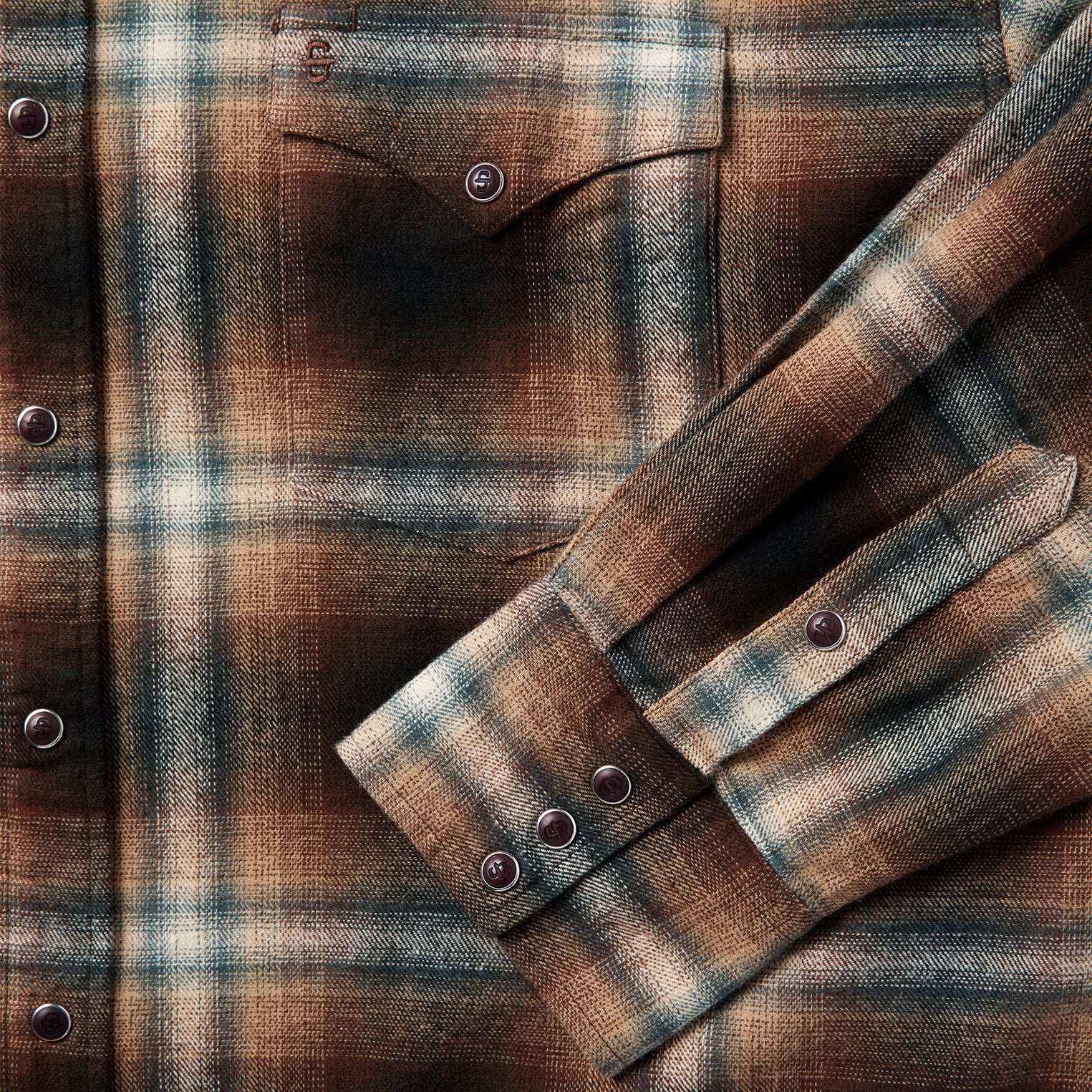 Ombre Plaid Western Shirt