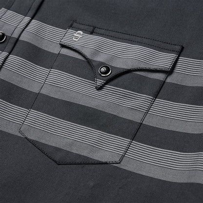 Border Stripe Twill Western Shirt