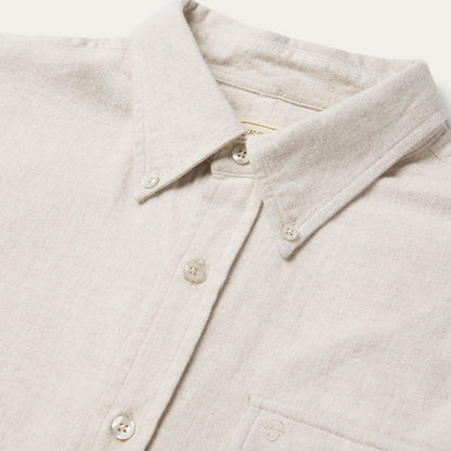 Heathered Flannel Button-Down Shirt