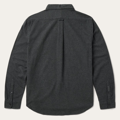Heathered Flannel Button-Down Shirt