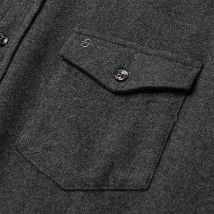 Heathered Flannel Button-Down Shirt