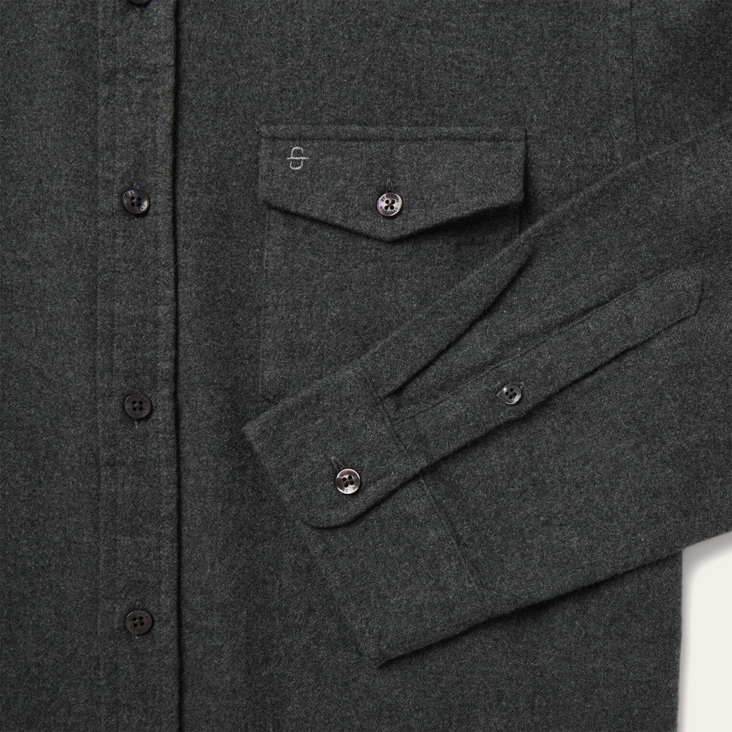 Heathered Flannel Button-Down Shirt