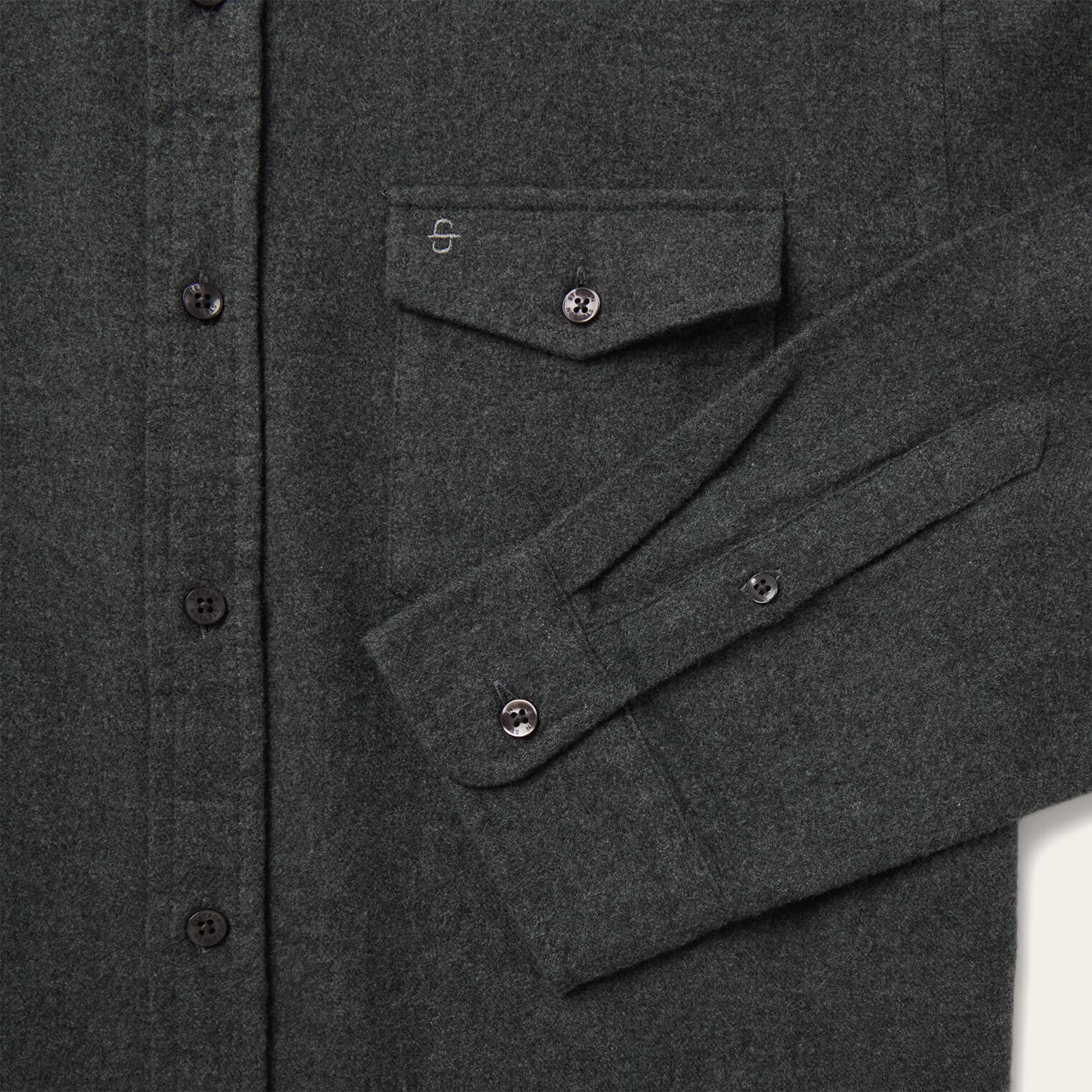 Heathered Flannel Button-Down Shirt