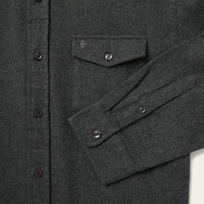 Heathered Flannel Button-Down Shirt
