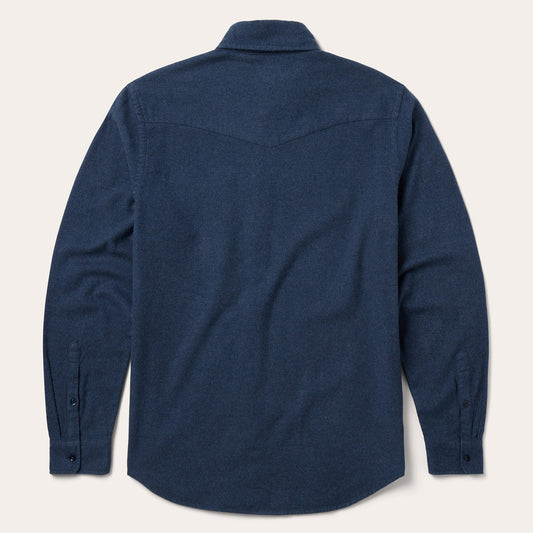 Heathered Flannel Button-Down Shirt
