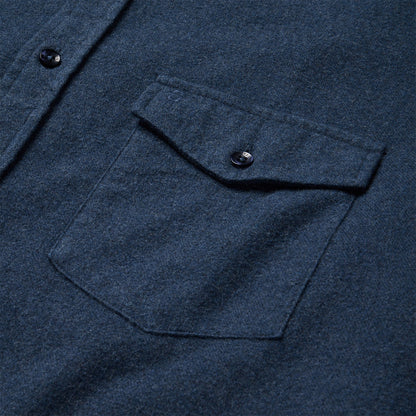 Heathered Flannel Button-Down Shirt