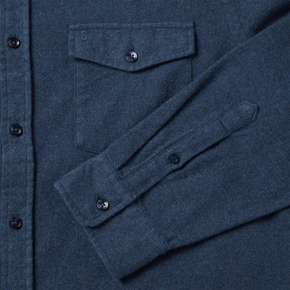 Heathered Flannel Button-Down Shirt