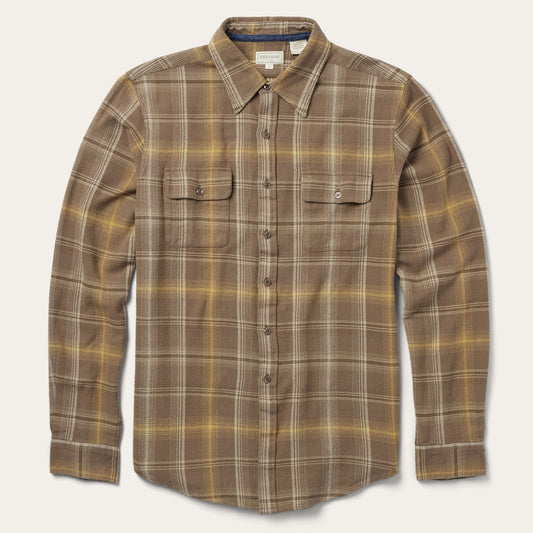 Brown Flannel Button-Front Shirt