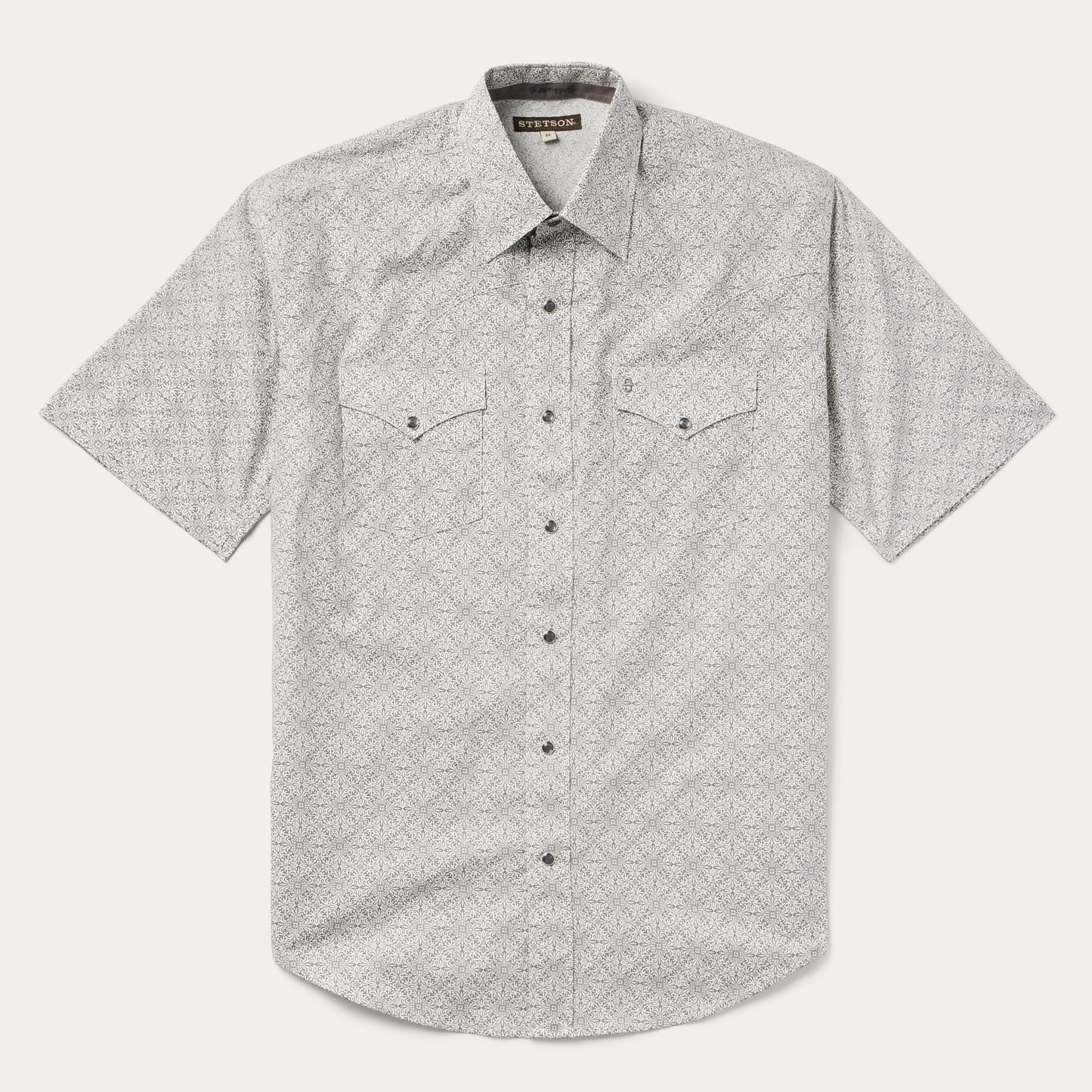 Pewter Filigree Short-Sleeve Western Shirt