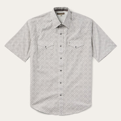 Pewter Filigree Short-Sleeve Western Shirt