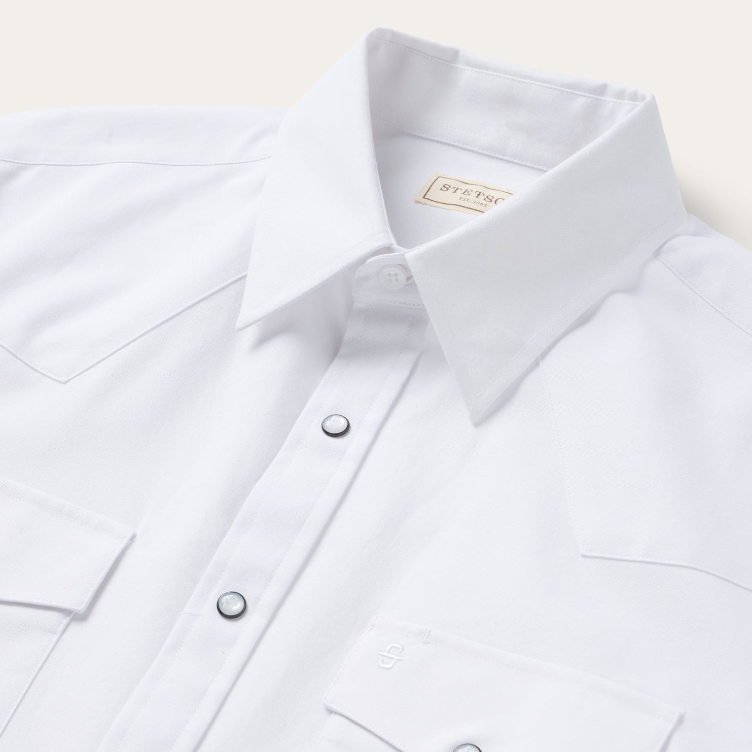 White Oxford Short Sleeve Western Shirt