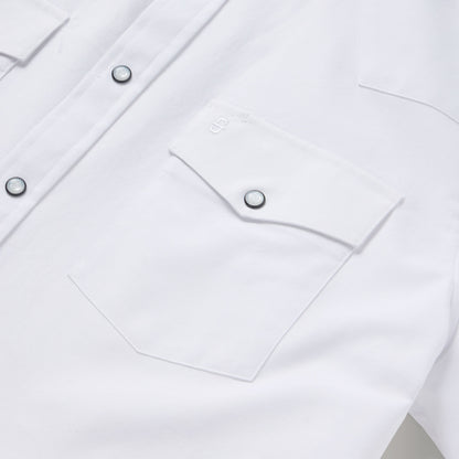White Oxford Short Sleeve Western Shirt