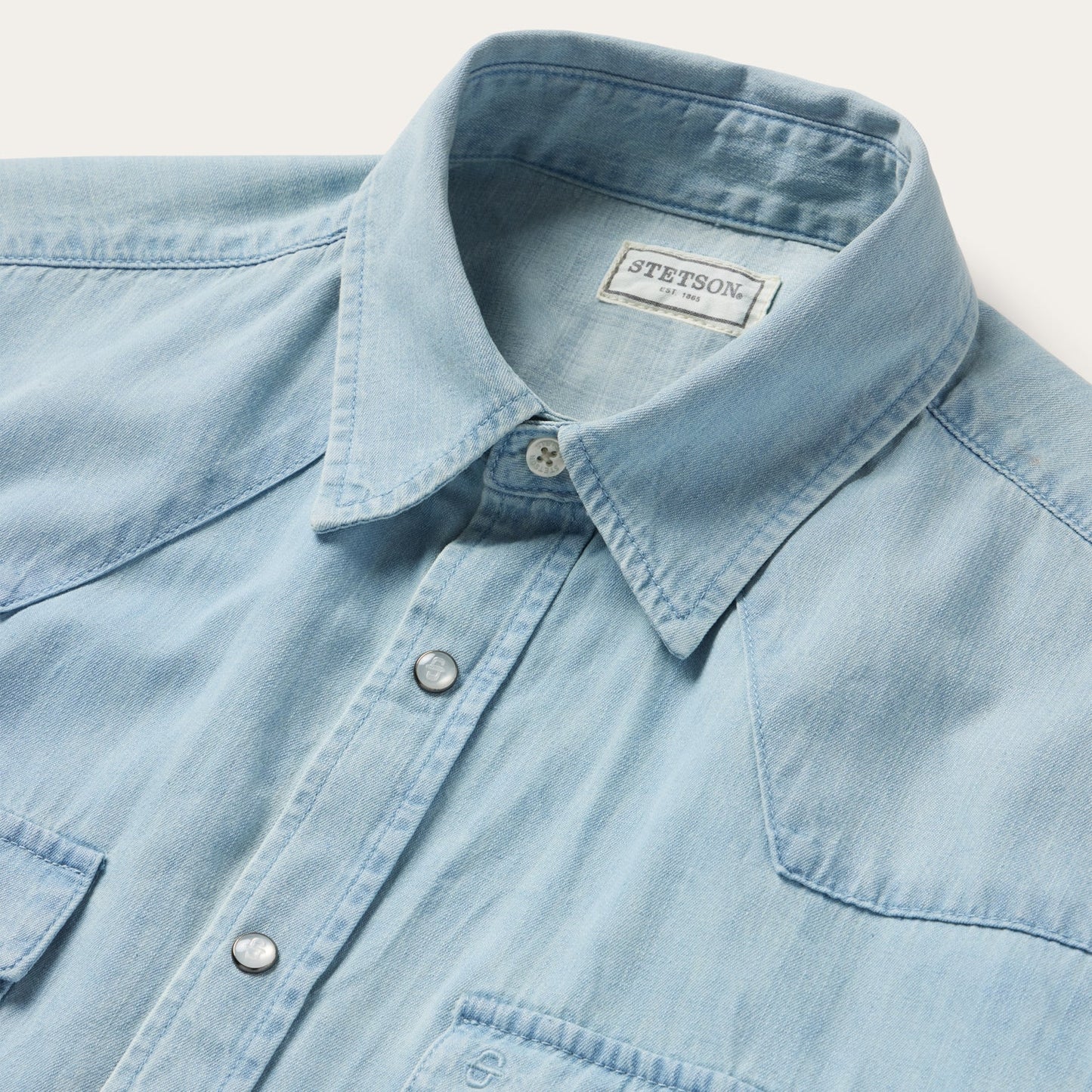 Chambray Oxford Short Sleeve Western Shirt