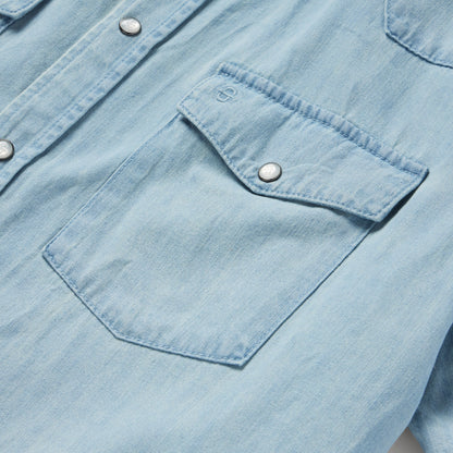 Chambray Oxford Short Sleeve Western Shirt