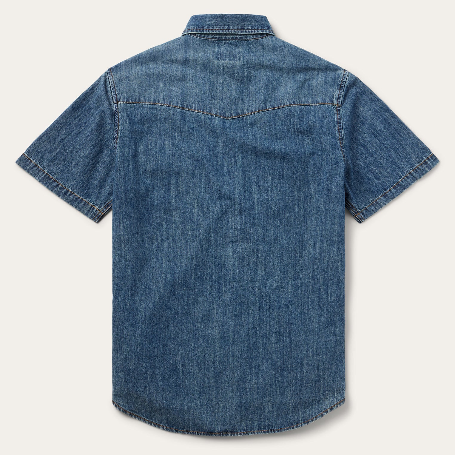 Turquoise Snap Short Sleeve Denim Shirt