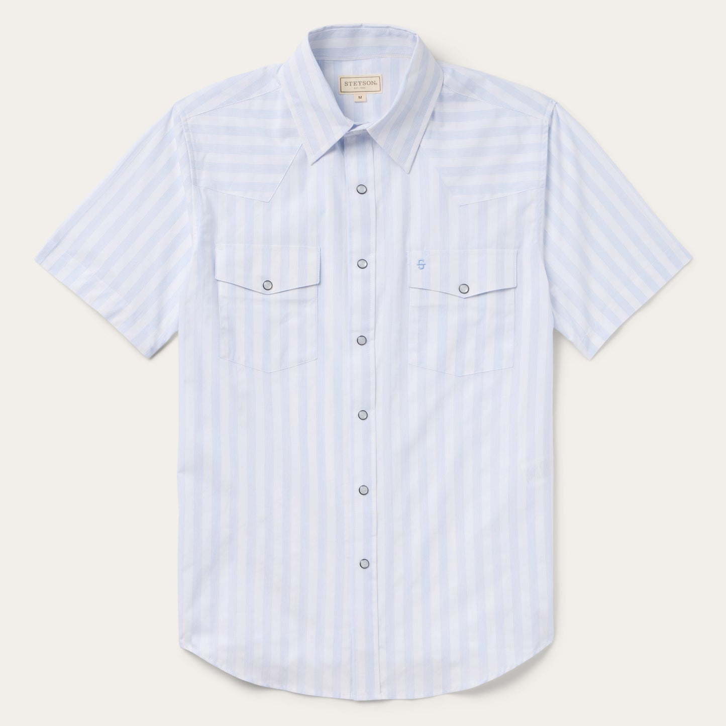 Stripe Oxford Short Sleeve Western Shirt