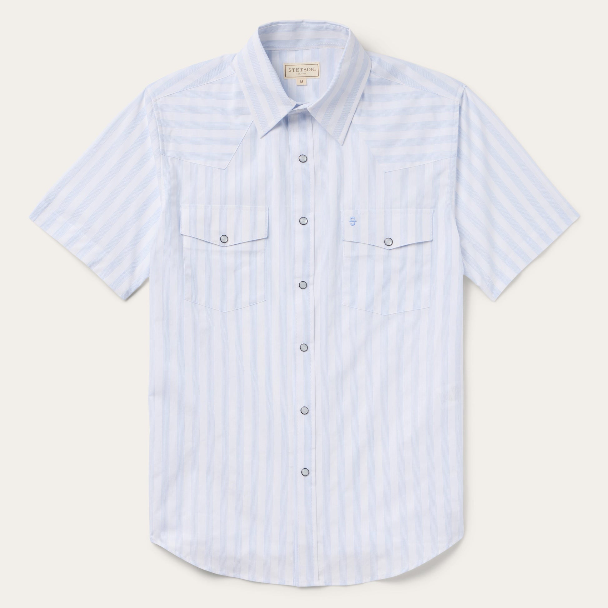 Stripe Oxford Short Sleeve Western Shirt