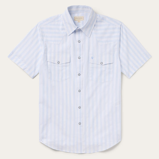 Stripe Oxford Short Sleeve Western Shirt