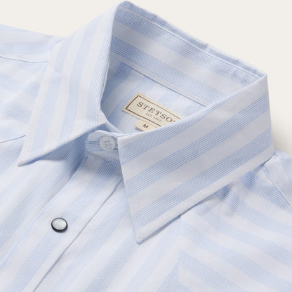 Stripe Oxford Short Sleeve Western Shirt