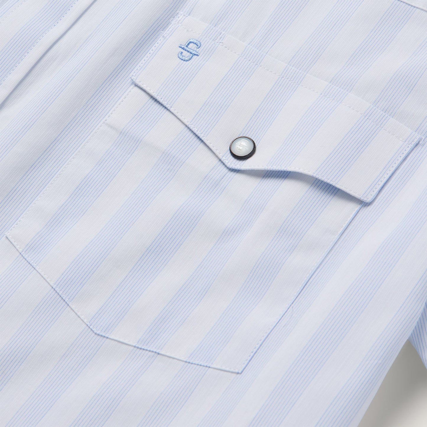 Stripe Oxford Short Sleeve Western Shirt