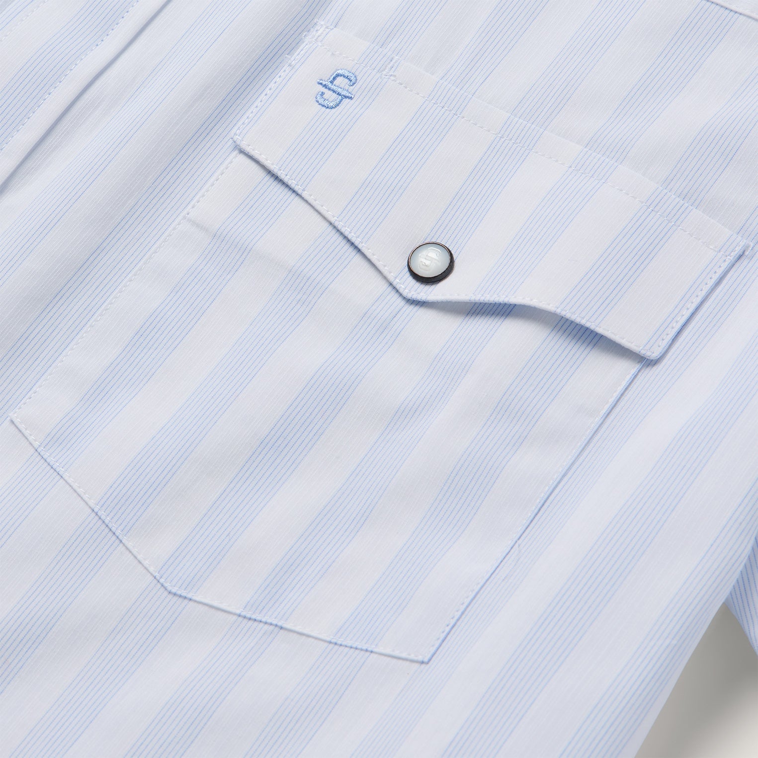 Stripe Oxford Short Sleeve Western Shirt