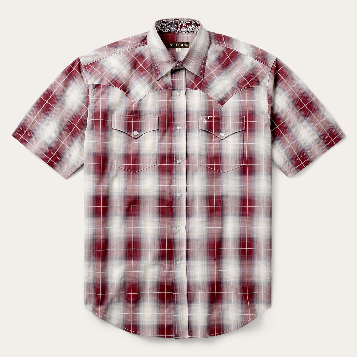Ombre Plaid Short Sleeve Shirt