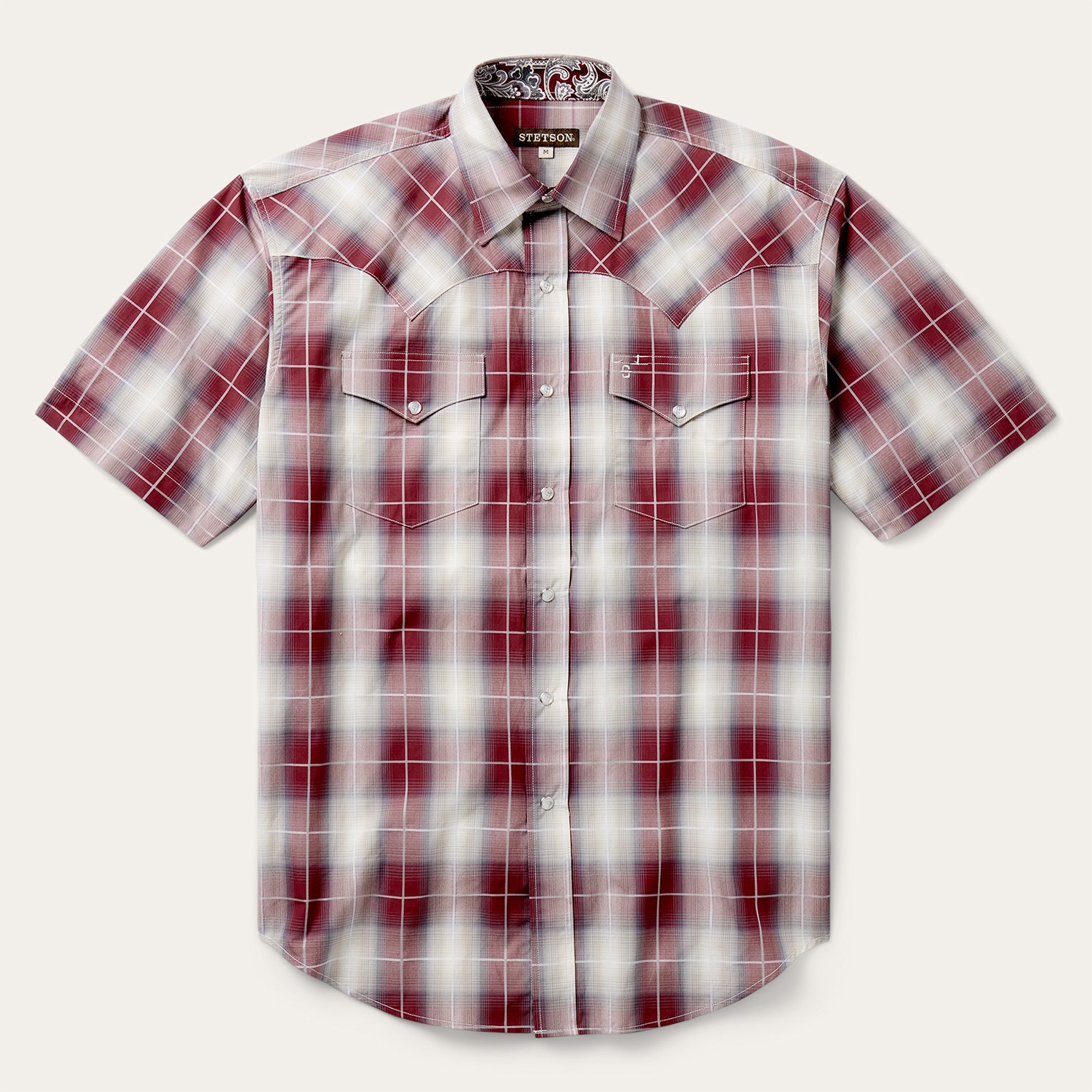 Ombre Plaid Short Sleeve Shirt