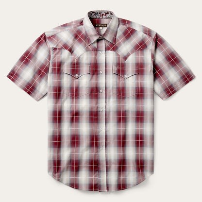 Ombre Plaid Short Sleeve Shirt