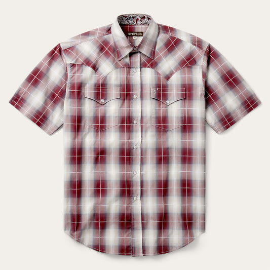 Ombre Plaid Short Sleeve Shirt