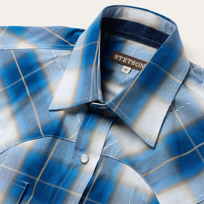 Ombre Plaid Short Sleeve Shirt