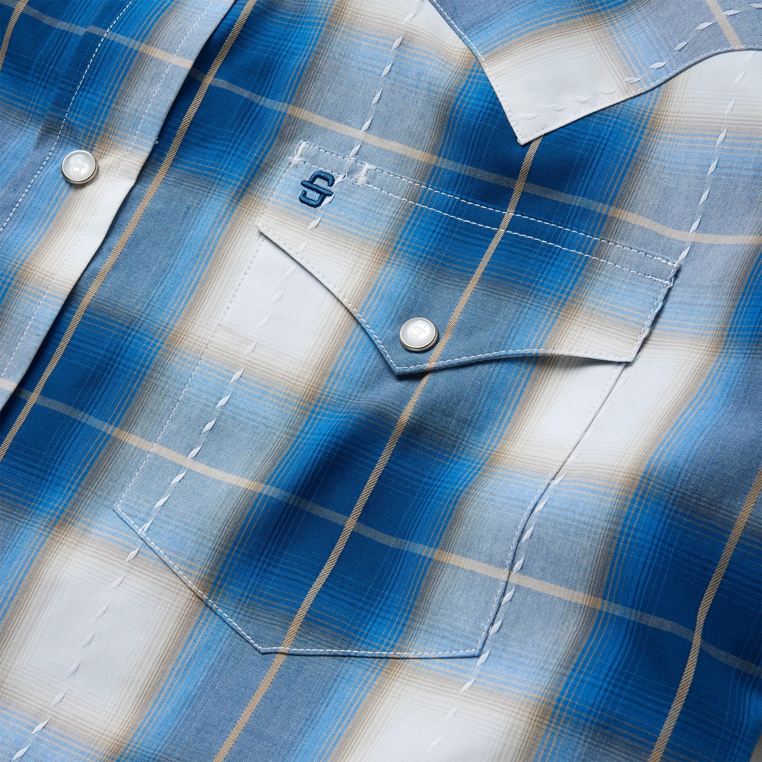 Ombre Plaid Short Sleeve Shirt