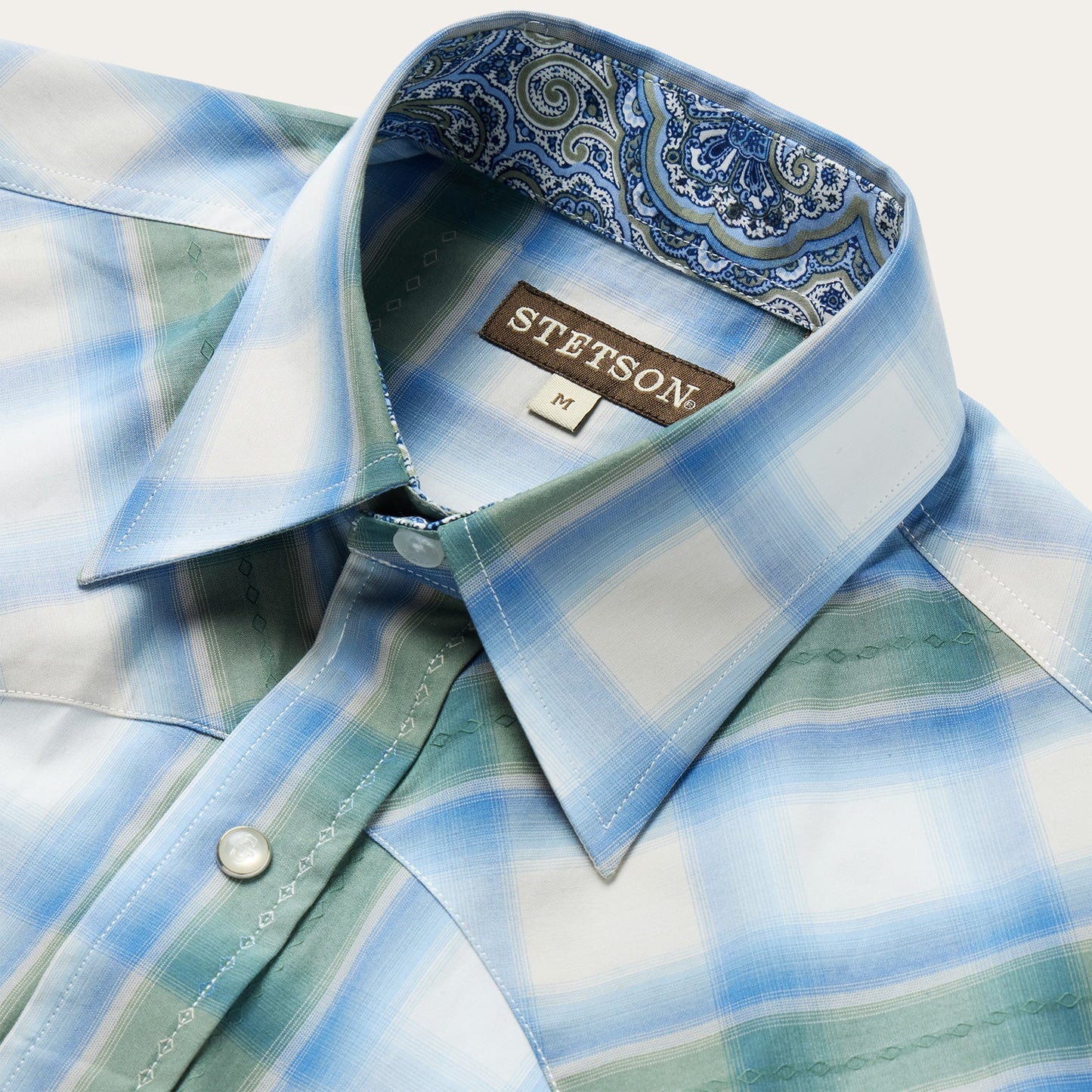 Moss Plaid Short-Sleeve Western Shirt