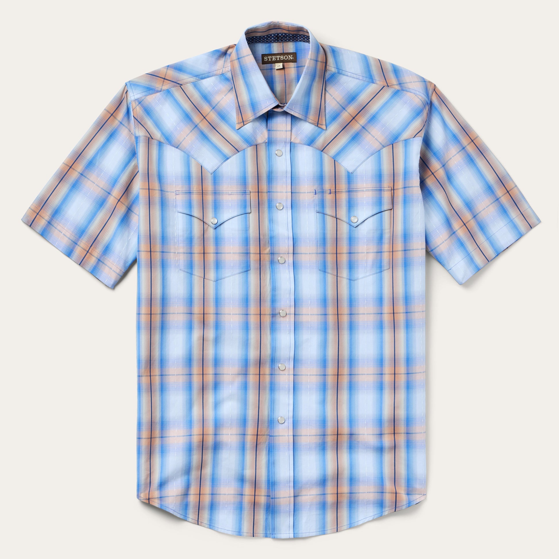 Sunrise Plaid Short-Sleeve Western Shirt