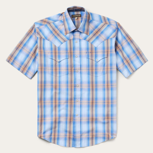 Sunrise Plaid Short-Sleeve Western Shirt