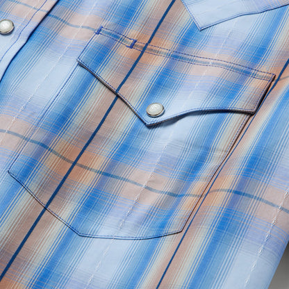 Sunrise Plaid Short-Sleeve Western Shirt