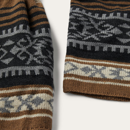 Brown Serape Belted Cardigan