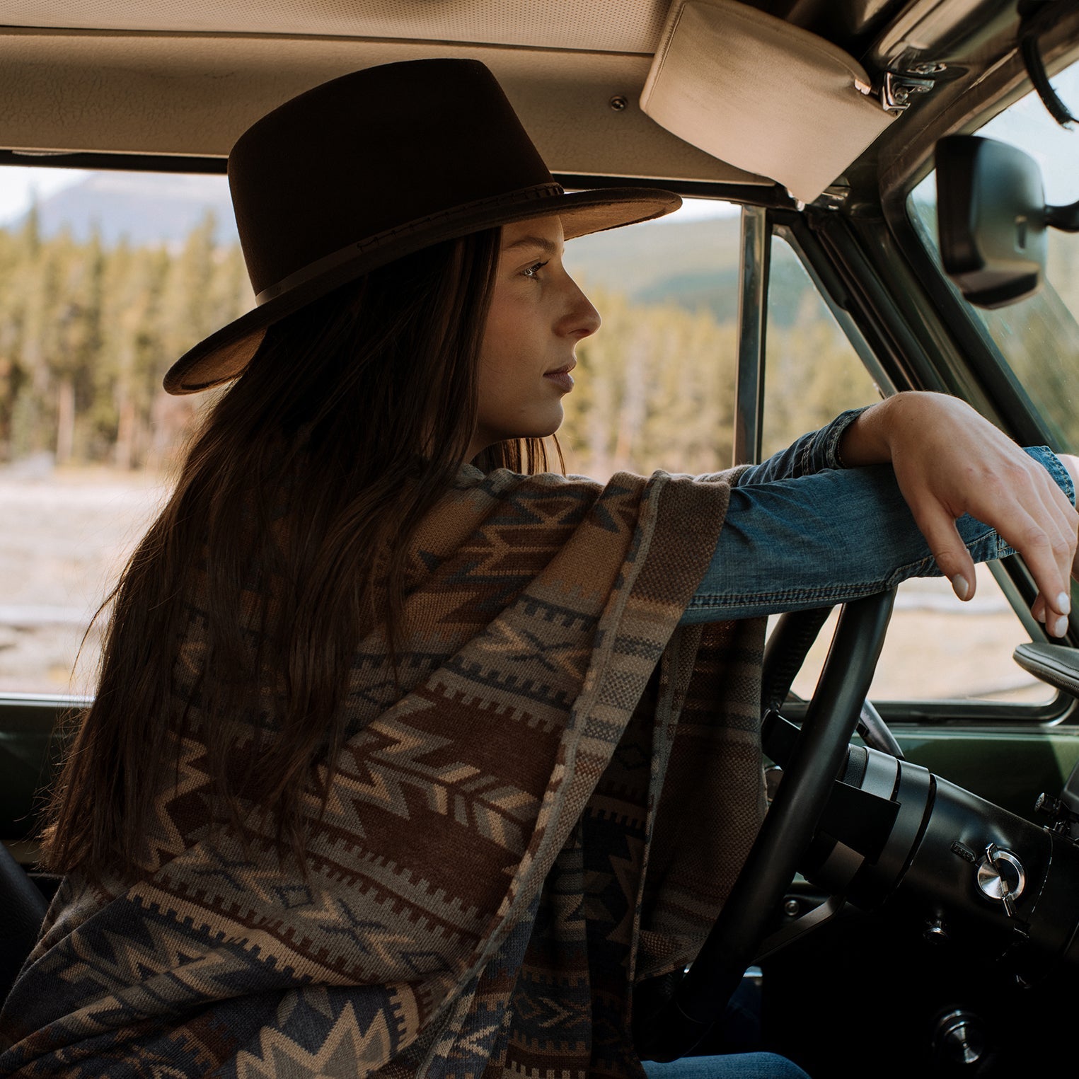 Aztec Print Sweater Poncho