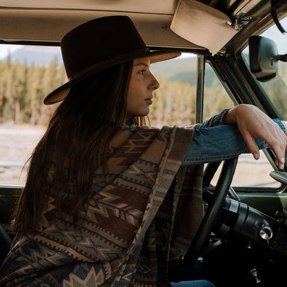 Aztec Print Sweater Poncho