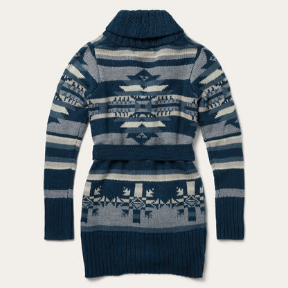 Indigo Aztec Belted Cardigan