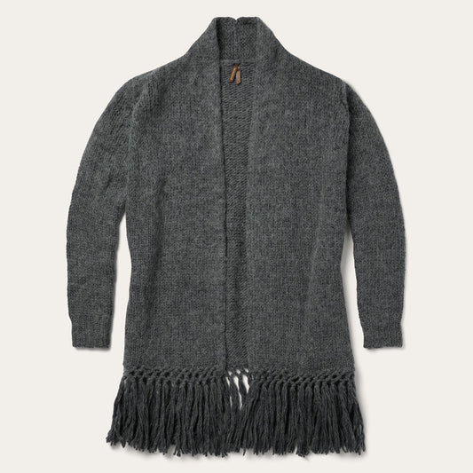 Charcoal Fringed Cardigan