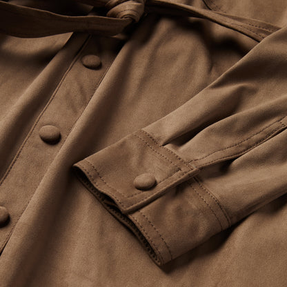 Khaki Suede Western Shirt