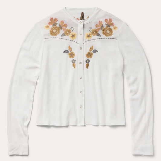 Embroidered Crepe Shirt