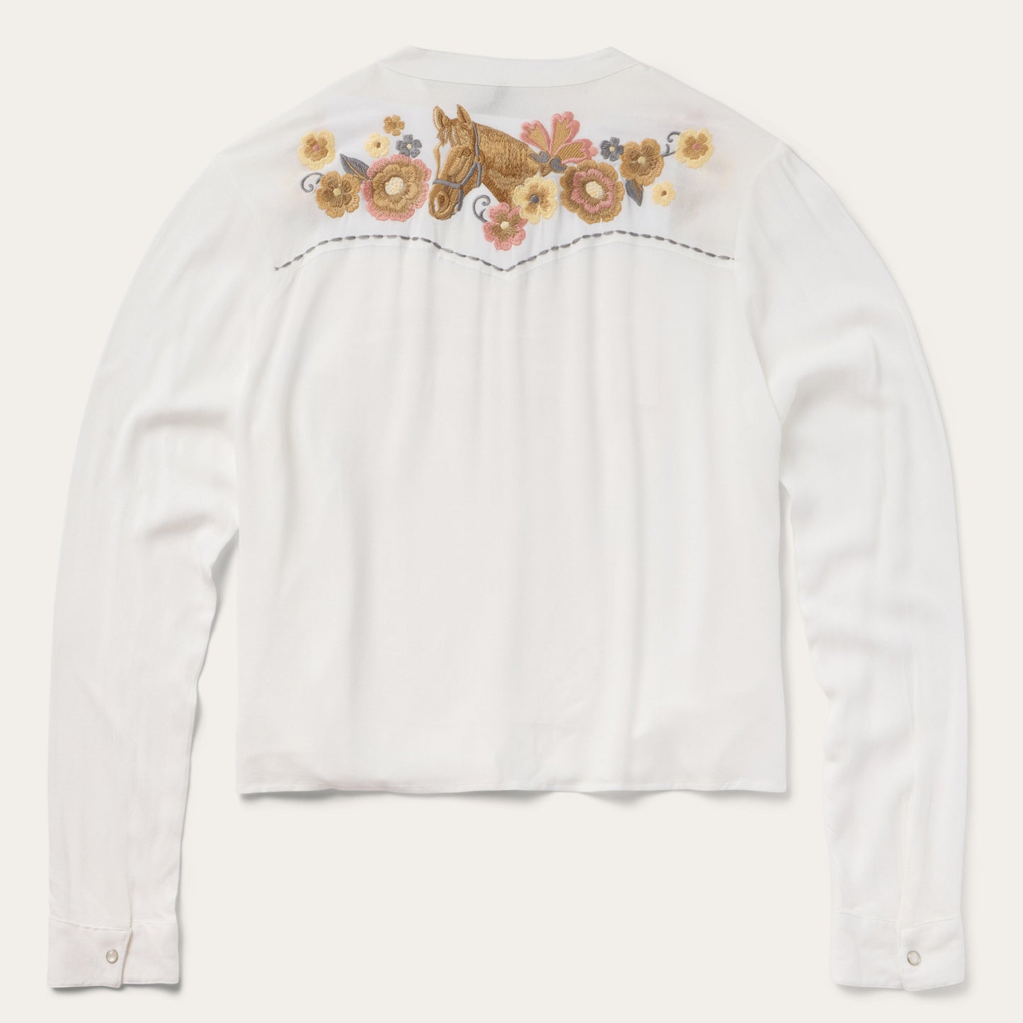 Embroidered Crepe Shirt