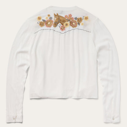 Embroidered Crepe Shirt