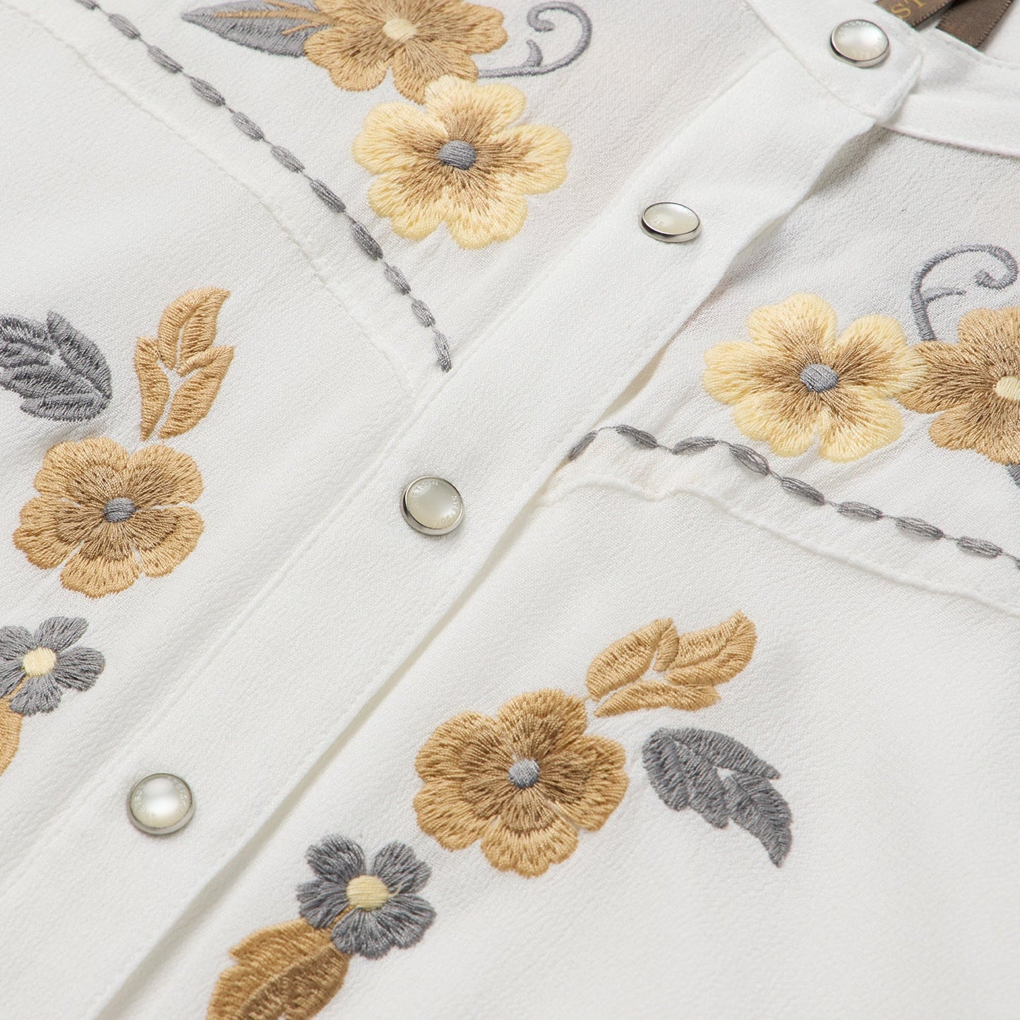 Embroidered Crepe Shirt