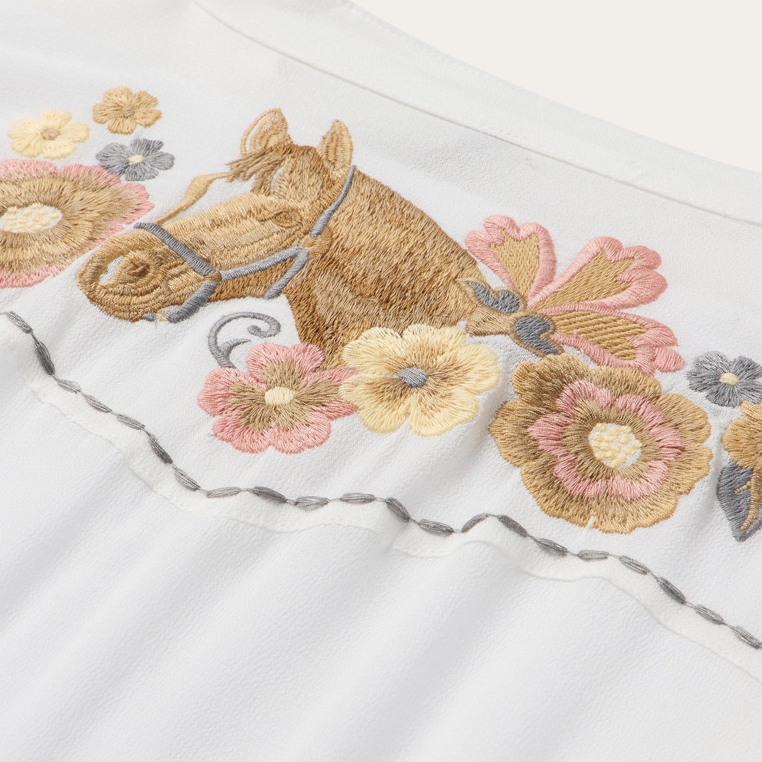 Embroidered Crepe Shirt